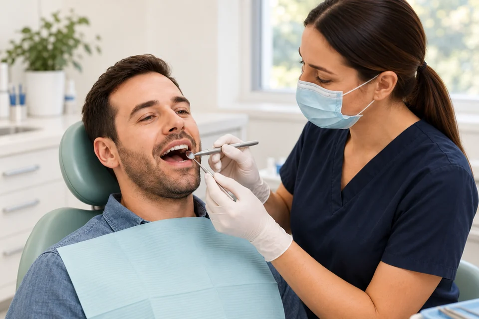 A patient receiving careful, gentle root canal care.